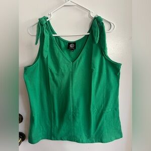 Bobeau Green Tie-Shoulder Tank Top